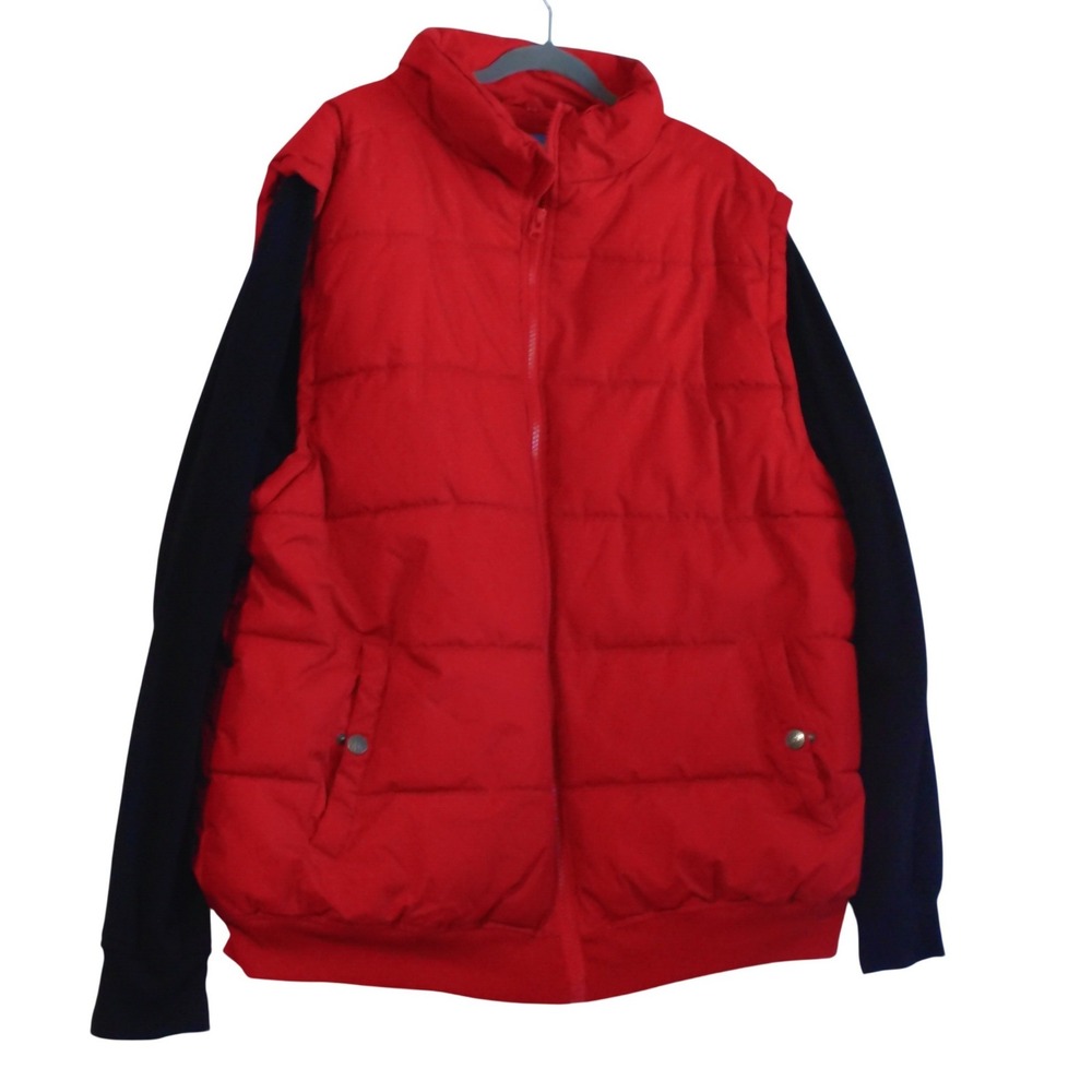 Seventy Seven Mens Red Puffer jacket Full Zip Sleeveless Jacket 5XL